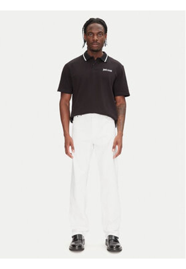 Just Cavalli Polo 78OAGT15 Czarny Regular Fit. Typ kołnierza: polo. Kolor: czarny. Materiał: bawełna