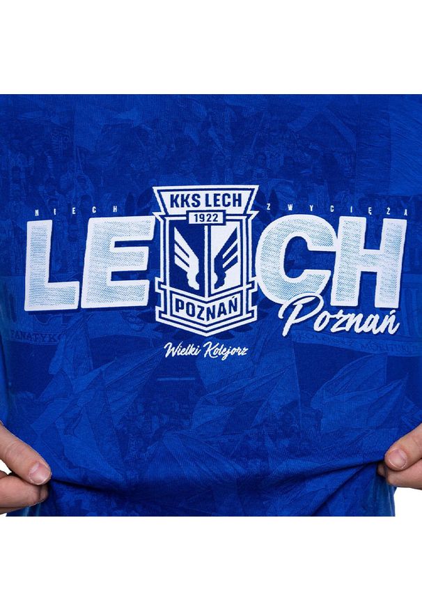 KKS LECH POZNAŃ - Koszulka Lech Poznań niebieska "Niech zwycięża". Kolor: niebieski. Sport: piłka nożna