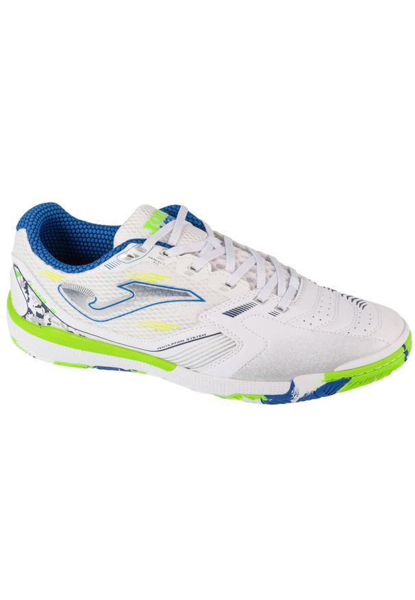 Joma - Buty halowe do piłki nożnej męskie, Liga 5 24 LIGS IN. Kolor: biały. Materiał: syntetyk, materiał. Szerokość cholewki: normalna. Sport: piłka nożna