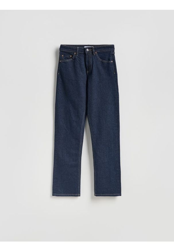 Reserved - Jeansy straight leg - zielony. Kolor: zielony