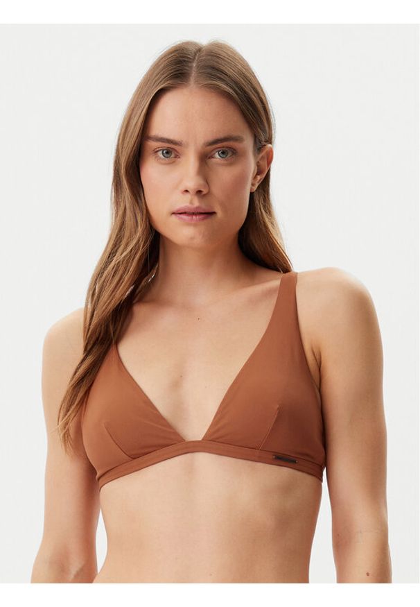 Calvin Klein Swimwear Góra od bikini KW0KW02844 Brązowy. Kolor: brązowy. Materiał: syntetyk