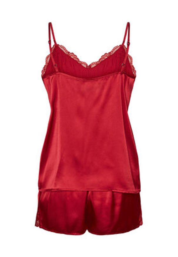 Pieces Piżama 17142952 Czerwony Regular Fit. Kolor: czerwony. Materiał: syntetyk