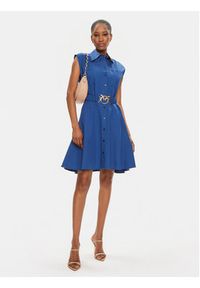Pinko Sukienka koszulowa Anaceta 103111 A1P4 Granatowy Regular Fit. Kolor: niebieski. Materiał: bawełna. Typ sukienki: koszulowe #4