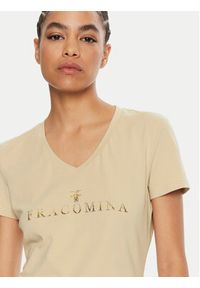 Fracomina T-Shirt FP24WT3007J401N5 Beżowy Slim Fit. Kolor: beżowy. Materiał: bawełna #4