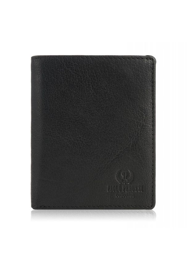 Portfel męski skórzany PAOLO PERUZZI IN-33-BL czarny. Kolor: czarny. Materiał: skóra