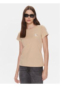 Calvin Klein Jeans Komplet 2 t-shirtów J20J219734 Beżowy Slim Fit. Kolor: beżowy. Materiał: bawełna #4