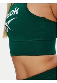 Reebok Top Identity Big Logo Cotton Bralette 100076020 Zielony Slim Fit. Kolor: zielony. Materiał: bawełna