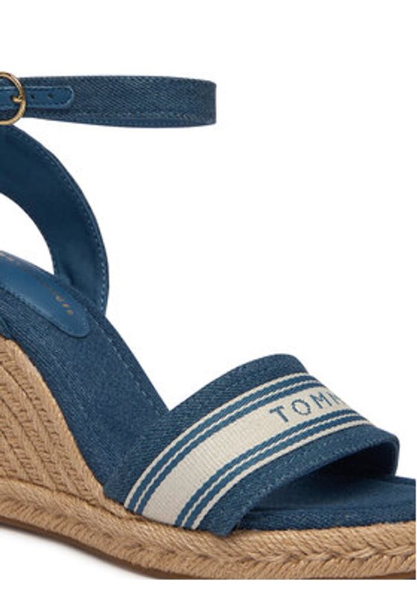 TOMMY HILFIGER - Tommy Hilfiger Espadryle High Wedge Espad Webbing FW0FW09342 Niebieski. Kolor: niebieski. Materiał: materiał