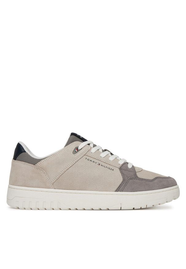 TOMMY HILFIGER - Tommy Hilfiger Sneakersy Basket Core Lite Suede FM0FM05519 Beżowy. Kolor: beżowy. Materiał: zamsz, skóra