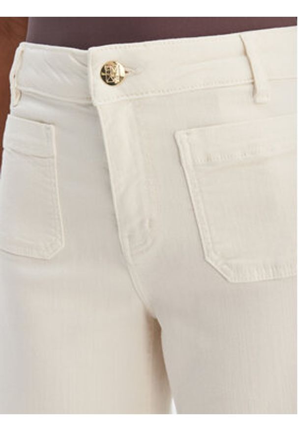 Marella Spodnie materiałowe Baschi 2615131251 Écru Regular Fit. Materiał: wiskoza