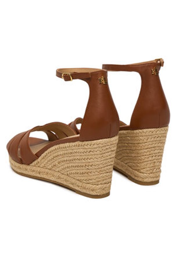 Lauren Ralph Lauren - LAUREN RALPH LAUREN Espadryle Nellie 802P04433002 Brązowy. Kolor: brązowy. Materiał: skóra