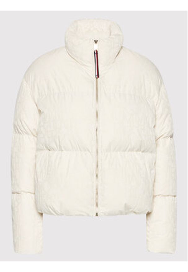 TOMMY HILFIGER - Tommy Hilfiger Kurtka zimowa Logo Jaquard WW0WW31921 Beżowy Regular Fit. Kolor: beżowy. Materiał: syntetyk. Sezon: zima