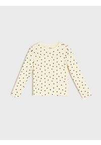 Sinsay - Bawełniana koszulka ze wzorkiem - kremowy. Kolor: kremowy. Materiał: bawełna #1