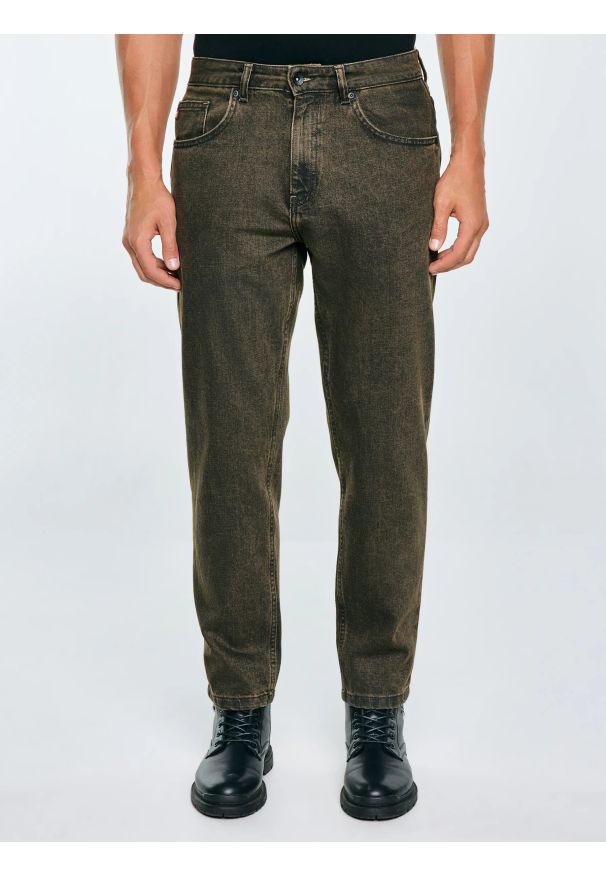 Big-Star - Jeansy męskie z kolekcji Authentic brązowe Ates 888. Kolor: brązowy. Styl: klasyczny