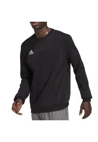 Adidas - Bluza adidas Entrada 22 H57478 - czarna. Kolor: czarny. Materiał: materiał, bawełna, poliester. Wzór: aplikacja. Styl: klasyczny #1