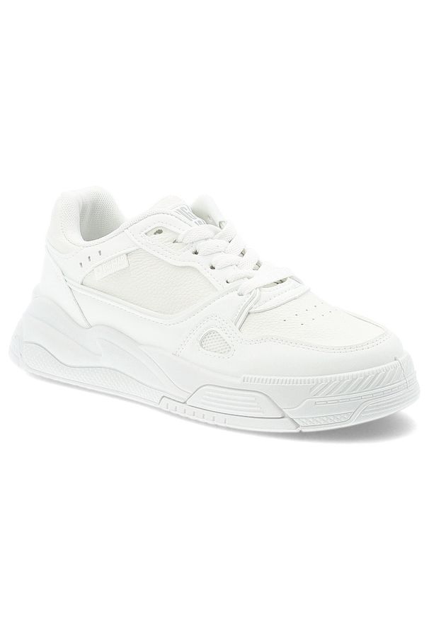 Big-Star - Białe Klasyczne Sneakersy Damskie Big Star. Okazja: na co dzień, na spacer. Zapięcie: sznurówki. Kolor: biały. Materiał: syntetyk, materiał. Sport: turystyka piesza