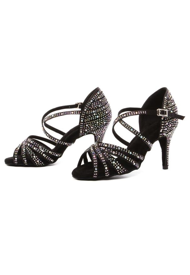 BURTAN - Buty taneczne high heels bachata kizomba Burtan Santiago. Kolor: czarny, szary, wielokolorowy