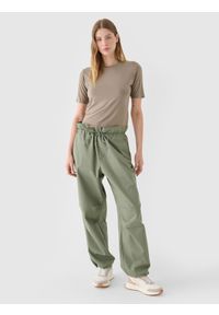 4f - 4F T-shirt slim gładki damski - brązowy XS. Okazja: na co dzień. Kolor: brązowy. Materiał: materiał, wiskoza, jersey, dzianina, elastan. Długość rękawa: krótki rękaw. Długość: krótkie. Wzór: gładki. Sezon: wiosna, lato. Styl: sportowy, casual #2