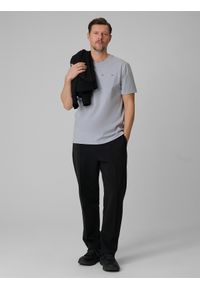 4f - 4F T-shirt regular z nadrukiem męski - szary S. Okazja: na co dzień. Kolor: szary. Materiał: dzianina, bawełna, materiał. Wzór: nadruk. Styl: casual, klasyczny #2