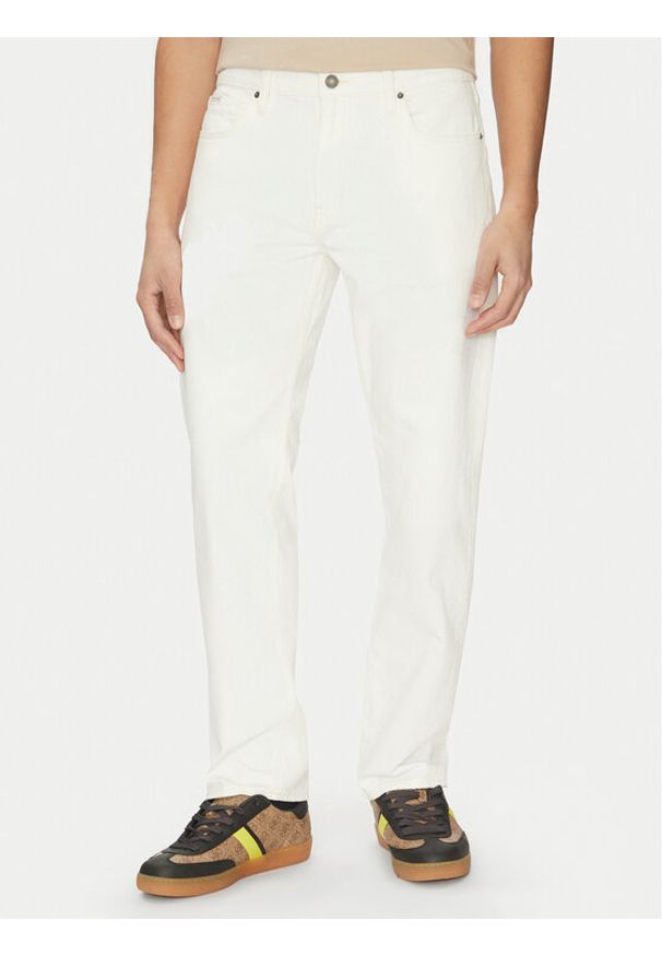 Guess Jeans Jeansy M5GA1B D5OC1 Beżowy Straight Fit. Kolor: beżowy