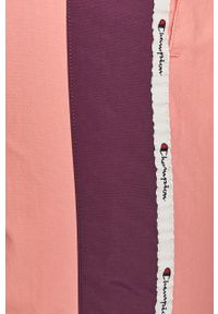 Champion - Spodnie. Kolor: różowy. Materiał: tkanina, poliester, poliamid. Wzór: gładki #5