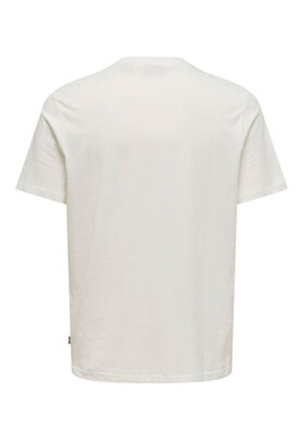 Only & Sons T-Shirt Magdy 22029454 Biały Regular Fit. Kolor: biały. Materiał: bawełna