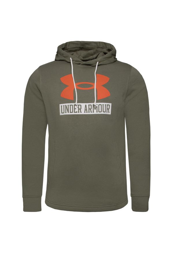 Bluza treningowa męska Under Armour Rival Terry Logo Hoodie. Typ kołnierza: kaptur. Kolor: pomarańczowy, wielokolorowy