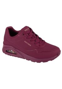 skechers - Buty do chodzenia damskie Skechers Uno Stand On Air Plum. Zapięcie: sznurówki. Kolor: czerwony, wielokolorowy. Materiał: syntetyk, materiał. Szerokość cholewki: normalna. Sport: turystyka piesza