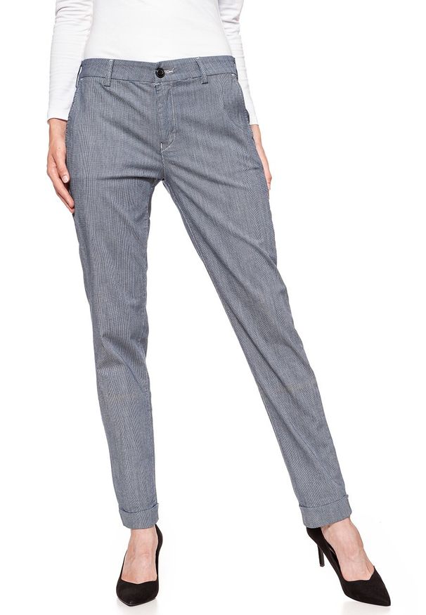 Lee - SPODNIE LEE DAMSKIE SLIM CHINO NAVY PINSTRIPE L310YACK. Okazja: do pracy, na co dzień. Styl: casual, elegancki