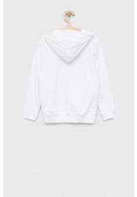 TOMMY HILFIGER - Tommy Hilfiger bluza dziecięca kolor biały z kapturem. Typ kołnierza: kaptur. Kolor: biały. Materiał: bawełna. Wzór: aplikacja #2