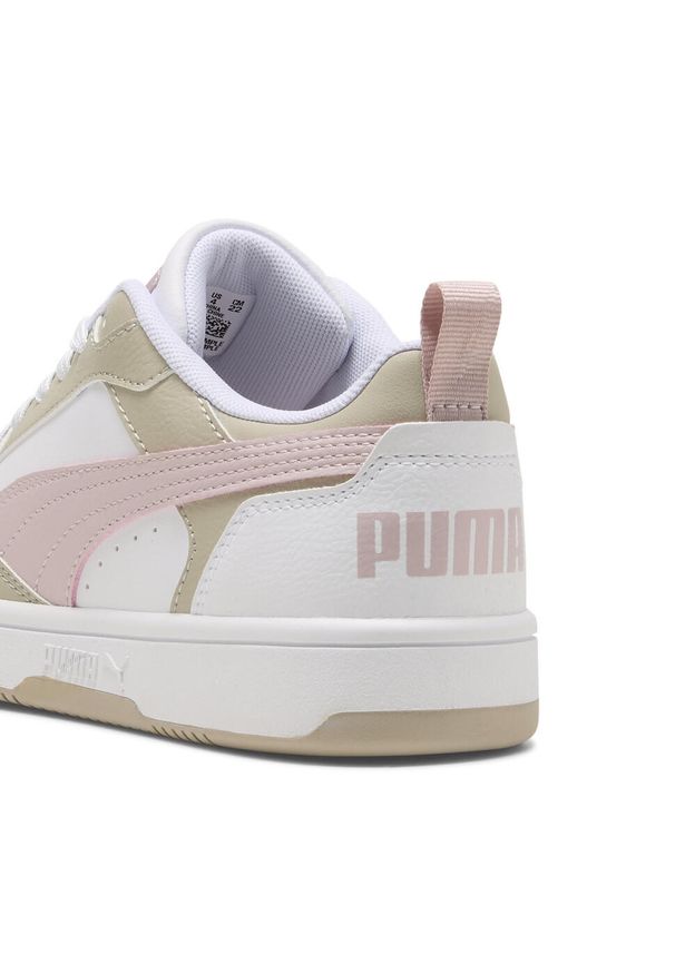 Puma - Młodzieżowe sneakersy Rebound V6 Lo PUMA White Mauve Mist Desert Dust Pink Beige. Kolor: różowy, biały, wielokolorowy, beżowy. Sport: turystyka piesza