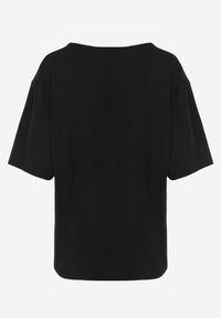 Born2be - Czarny Minimalistyczny T-shirt z Teksturowanej Tkaniny z Bawełną Shinost. Okazja: do pracy, na co dzień. Kolekcja: plus size. Kolor: czarny. Materiał: bawełna, tkanina. Styl: casual #5