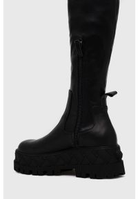 Kurt Geiger London kozaki London Otk Stretch damskie kolor czarny na platformie 9353500109. Nosek buta: okrągły. Kolor: czarny. Szerokość cholewki: normalna. Obcas: na platformie. Wysokość obcasa: średni #2