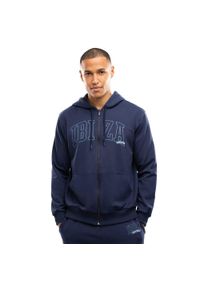 SIROKO - Męska rozpinana bluza z kapturem Lifestyle Siroko IBZ Mares Stone Blue. Typ kołnierza: kaptur. Kolor: niebieski. Materiał: dresówka, materiał, prążkowany #1