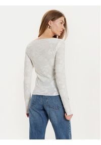 Gina Tricot Bluzka 89120 Biały Slim Fit. Kolor: biały. Materiał: syntetyk