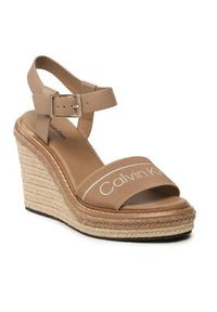 Calvin Klein Espadryle Wege 70Hh - He HW0HW01499 Beżowy. Kolor: beżowy. Materiał: skóra