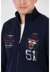 Aeronautica Militare - AERONAUTICA MILITARE Granatowa męska bluza Embroidered 51st, Rozmiar L. Kolor: niebieski