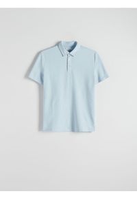 Reserved - Koszulka polo regular - jasnoniebieski. Typ kołnierza: polo. Kolor: niebieski. Materiał: dzianina, bawełna