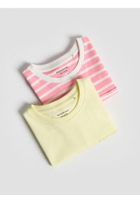 Reserved - Bawełniany t-shirt 2 pack - wielobarwny. Materiał: bawełna #1