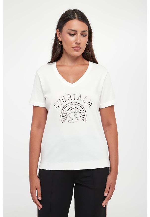 Sportalm - T-shirt damski z logo SPORTALM