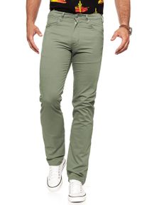 Wrangler - WRANGLER SPODNIE MĘSKIE ARIZONA MOSS GREEN W12OV6330. Materiał: materiał #5