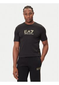 EA7 Emporio Armani T-Shirt 7M000667 AF13739 UC001 Czarny Slim Fit. Kolor: czarny. Materiał: wiskoza