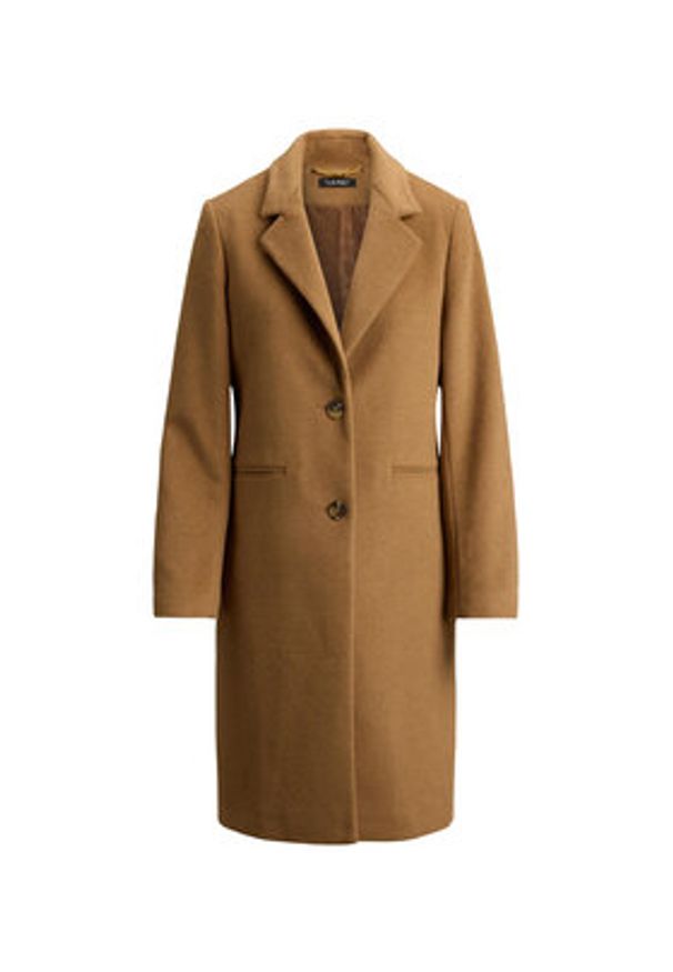 Lauren Ralph Lauren - LAUREN RALPH LAUREN Płaszcz wełniany 297P04141002 Brązowy Regular Fit. Kolor: brązowy. Materiał: syntetyk
