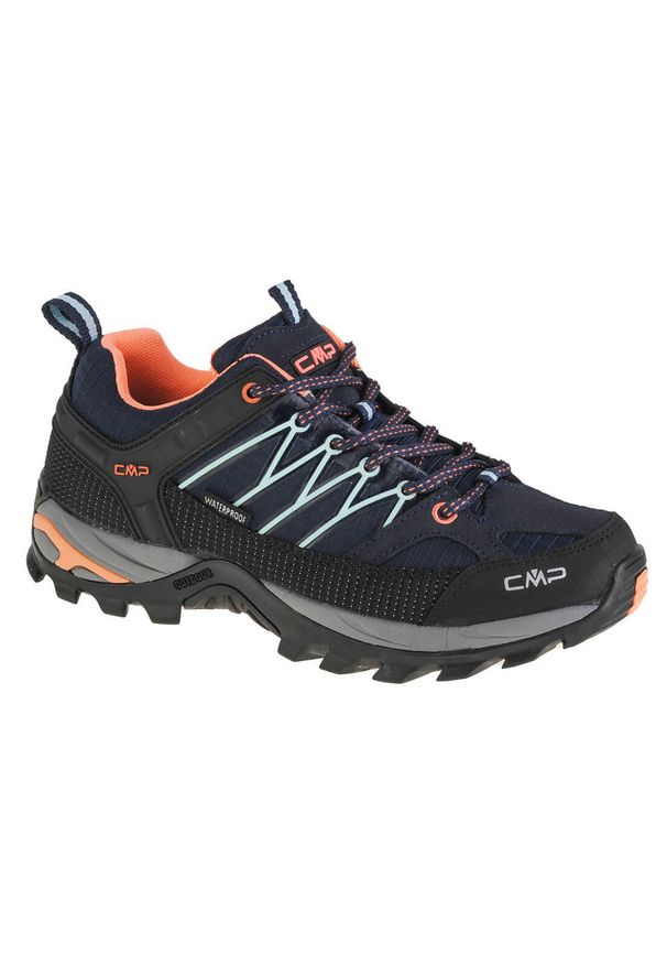 Damski Buty Trekkingowe Wodoodporne CMP Rigel Low. Kolor: wielokolorowy, niebieski, czarny. Materiał: zamsz. Szerokość cholewki: normalna