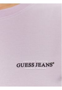 Guess Jeans T-Shirt W4YI02 J1314 Fioletowy Slim Fit. Kolor: fioletowy. Materiał: bawełna