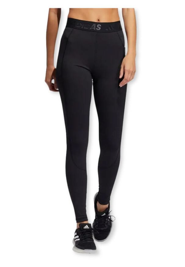 Legginsy treningowe damskie Adidas Techfit High Rise Long. Kolor: czarny. Materiał: poliester. Technologia: Techfit (Adidas)