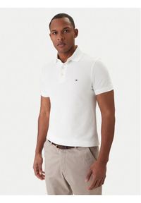 TOMMY HILFIGER - Tommy Hilfiger Polo 1985 MW0MW17771 Biały Slim Fit. Typ kołnierza: polo. Kolor: biały. Materiał: bawełna #1