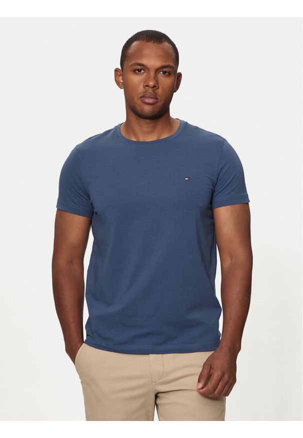 TOMMY HILFIGER - Tommy Hilfiger T-Shirt MW0MW10800 Niebieski Slim Fit. Kolor: niebieski. Materiał: bawełna