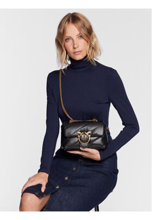 Pinko Torebka Love Mini Puff Cl PE 23 PLTT 100039 A0F2 Czarny. Kolor: czarny. Materiał: skórzane