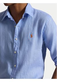 Polo Ralph Lauren Koszula 710968915504 Niebieski Regular Fit. Typ kołnierza: polo. Kolor: niebieski. Materiał: len #4